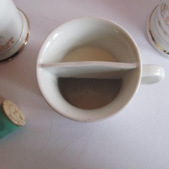 Dated 1857 Antique White Ironstone Shaving Mug barber Shop Decor Mug Shaving Mug - Picture 6 of 8